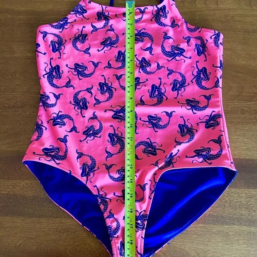 Wonder Nation REVERSIBLE 1 Piece Mermaid Swimsuit